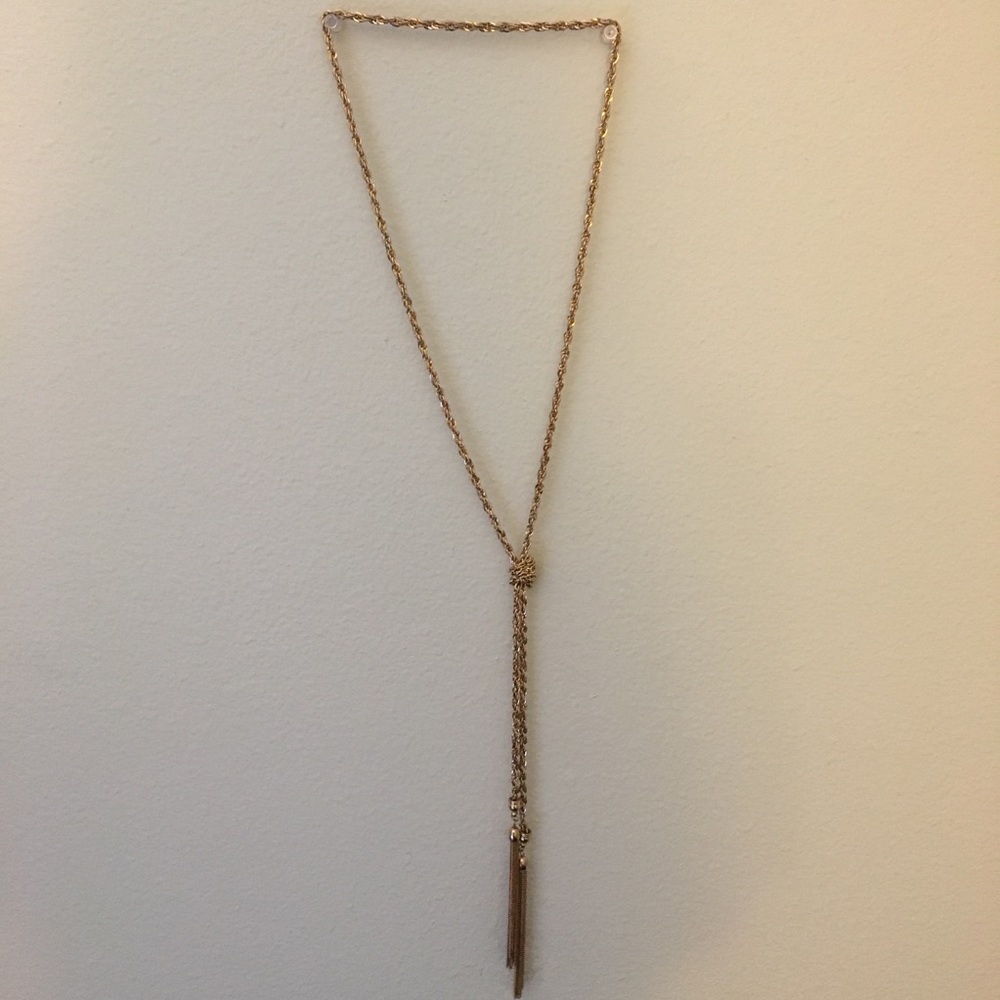 Gold Long Chunky Tie Necklace